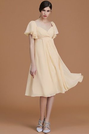 Vestido de Dama de Honor de Natural de Hasta la Rodilla de Manga corta de Cremallera - Foto 12