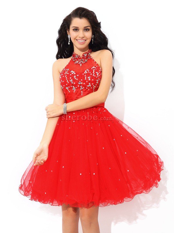 A Linie Formelles Mini Cocktailkleid mit Perlen mit Natürlicher Taille - Bild 1