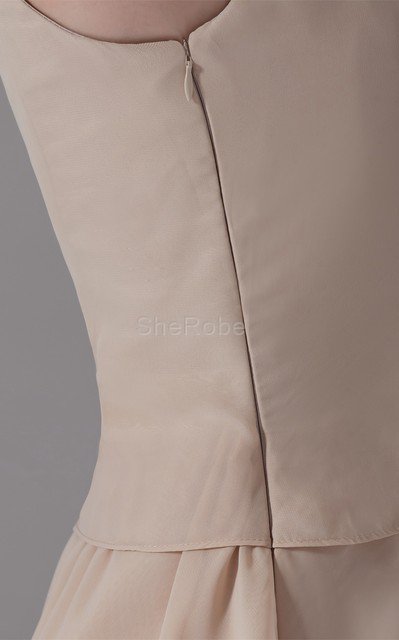 Robe mère de mariée modeste delicat croisade manche nulle avec chiffon - Photo 6