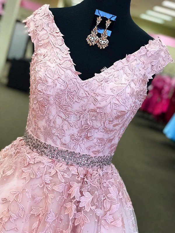 Robe de soirée longue de princesse appliques manche nulle avec zip - Photo 2