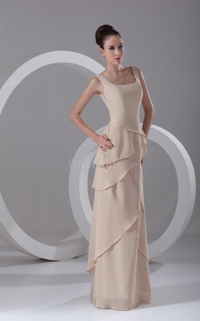 Robe mère de mariée modeste delicat croisade manche nulle avec chiffon - Photo 5