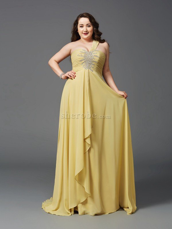 Prinzessin Empire Taille Sweep train Chiffon Ballkleid mit Reißverschluss - Bild 1