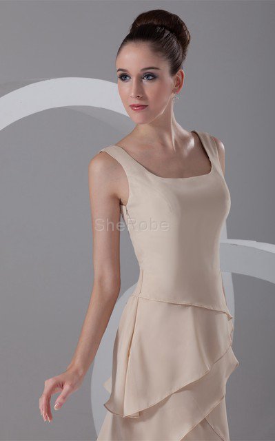 Robe mère de mariée modeste delicat croisade manche nulle avec chiffon - Photo 4