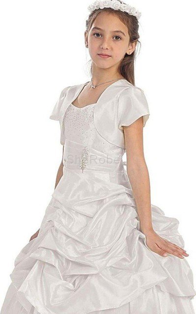 Robe de cortège enfant ligne a v encolure de lotus textile taffetas fermeutre eclair - Photo 2