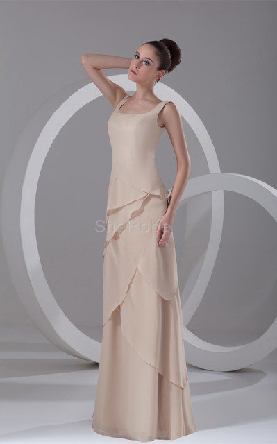 Robe mère de mariée modeste delicat croisade manche nulle avec chiffon - Photo 3
