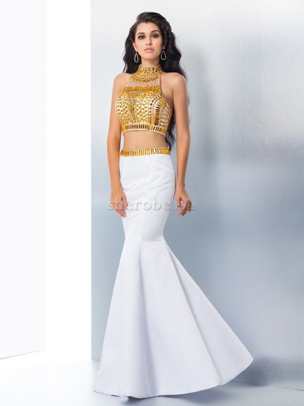 Robe de bal longue elevé longueur au ras du sol 2 pice avec perle - Photo 1