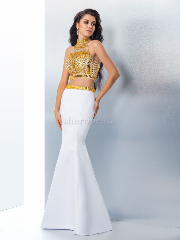 Robe de bal longue elevé longueur au ras du sol 2 pice avec perle - Photo 3